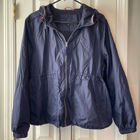Tommy Hilfiger‎ Blue Windbreaker Jacket Full Zip Large - Picture 1 of 16